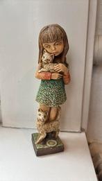 Meisje met katten - gesigneerd Gerard Linssen 1890, Verzamelen, Ophalen of Verzenden, Zo goed als nieuw, Mens