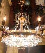 Kristallen kroonluchter / hanglamp antiek kandelaars goud, Ophalen of Verzenden, Gebruikt, Overige materialen, Klassiek / antiek