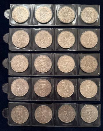 22x Zilveren Rijksdaalders - Juliana (1959-1966) beschikbaar voor biedingen