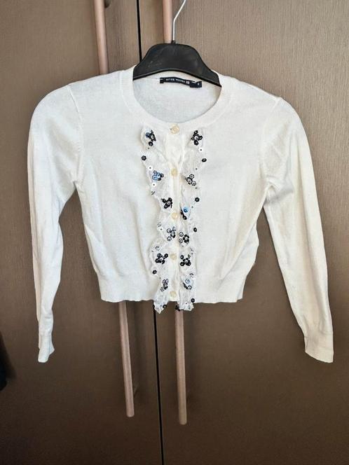 River Woods vestje wit met blauwe details mt 128, Kinderen en Baby's, Kinderkleding | Maat 128, Ophalen of Verzenden