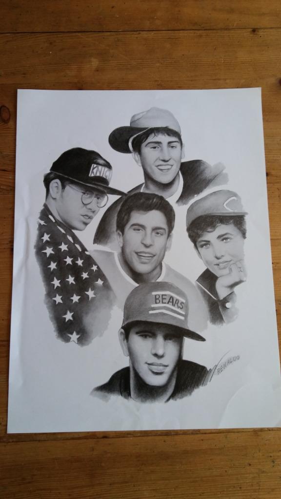 New Kids on the Block NKOTB vintage tekening print afbeeldin, Verzamelen, Muziek, Artiesten en Beroemdheden, Gebruikt, Ophalen of Verzenden
