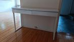 Strakke witte sidetable / bureau met 2 lades, Huis en Inrichting, Bureaus, Ophalen, Gebruikt