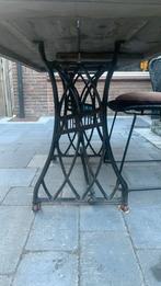 Eettafel buiten met onderstel van een naaimachine, Tuin en Terras, Ophalen, Gebruikt, Rechthoekig