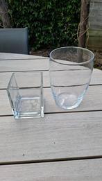 Bloempot en vaas transparant glas, Ophalen, Overige materialen, Rond, Zo goed als nieuw