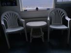 Tuinset: 2 stoelen & tafeltje, Tuin en Terras, Ophalen, Gebruikt, Plastic
