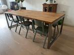 6 VT Wonen Eetkamerstoelen Cement Grijs, Ophalen, Zo goed als nieuw, Metaal, Grijs