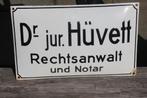 emaille gebold bord Dr. JUR. Huvett, Antiek en Kunst, Ophalen