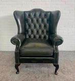 Fauteuil groen lederen Springvale Chesterfield oor fauteuil., Huis en Inrichting, Fauteuils, Ophalen of Verzenden