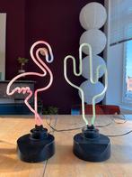 ECHT Neon (Glas!) - Flamingo & Cactus lampen - Vintage style, Ophalen, Zo goed als nieuw, Glas, Minder dan 100 cm