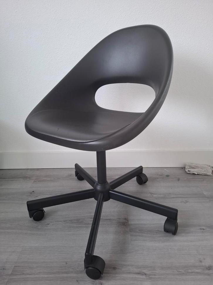Bureaustoel met wieltjes - In hoogte verstelbaar, Huis en Inrichting, Bureaustoelen, Gebruikt, Zwart, Ophalen of Verzenden