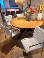 Witte leren design eetkamerstoelen - gebruikt, Ophalen, Gebruikt, Wit, Metaal