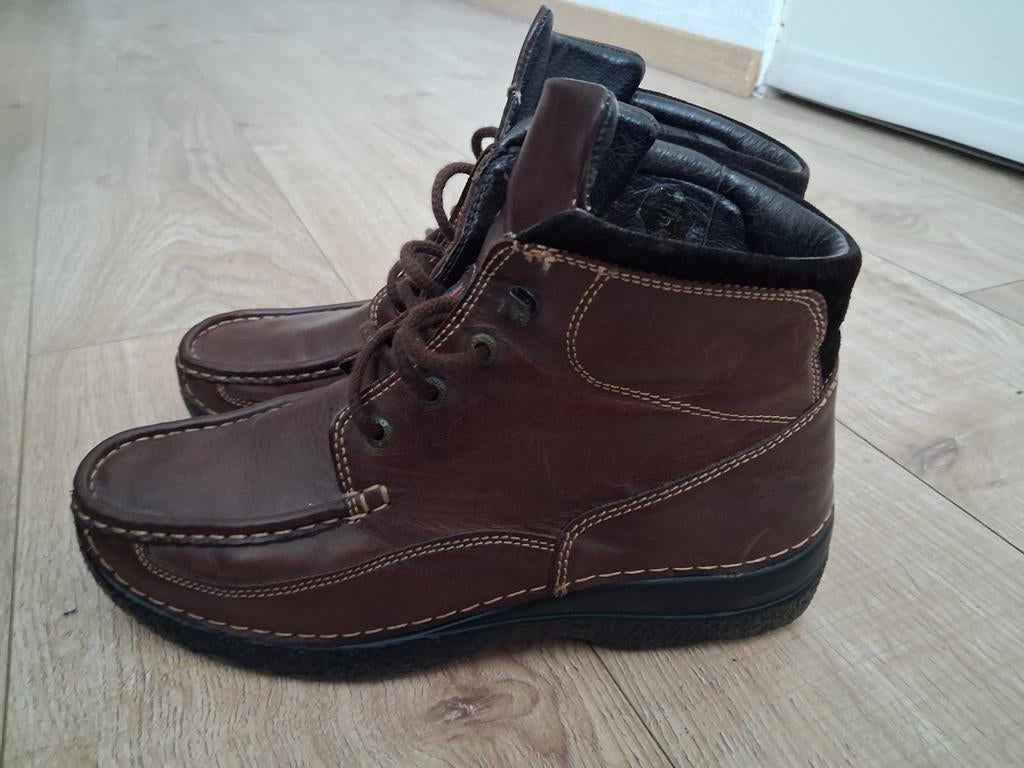 Wolky Bruine leren boots maat 42, Ophalen of Verzenden, Zo goed als nieuw, Bruin