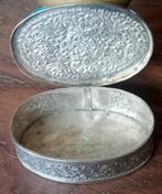 Fraai handbewerkt opbergdoos van Alpaca nieuw zilver, Antiek en Kunst, Curiosa en Brocante, Ophalen of Verzenden