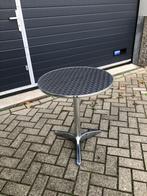 6x Gebruikte Terras Tafels Metaal - Rond, Huis en Inrichting, Tafels | Statafels, Ophalen, Gebruikt