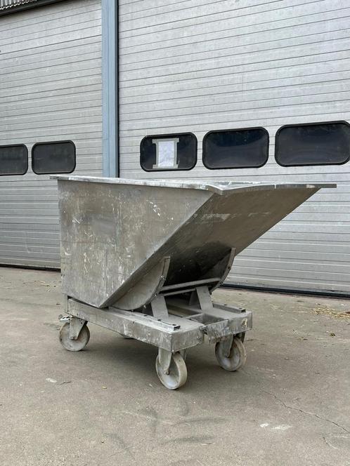 Kiepcontainer – Kantelcontainer – kiepbak (gegalvaniseerd), Doe-het-zelf en Verbouw, Gereedschap | Overige machines, Gebruikt