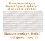 26 wandtegels Argenta Dorset Lined Moon 25x50x0,72cm NIEUW, Ophalen, 40 tot 60 cm, Nieuw, Minder dan 5 m²
