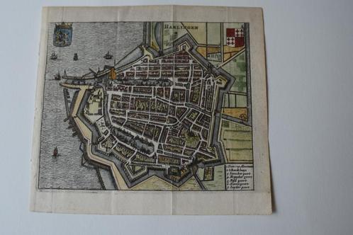 HARLINGEN PLATTEGROND ANNO 1662 GUICCIARDINI Gravure GC3, Boeken, Atlassen en Landkaarten, Gelezen, Landkaart, Nederland, Voor 1800
