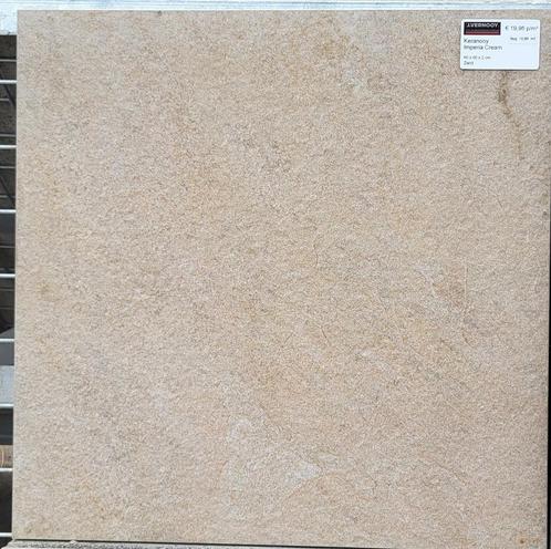 10.8m2 restpartij keramische tegel 60x60x2cm beige, Tuin en Terras, Tegels en Klinkers, Nieuw, Terrastegels, Keramiek, 10 m² of meer