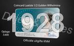 Laatste halve gulden Wilhelmina in coincard KNM 1928, Ophalen of Verzenden, Koningin Wilhelmina, ½ gulden, Zilver