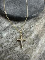 Prachtige 14k gouden ketting met kruis, Ophalen of Verzenden, Zo goed als nieuw, Goud