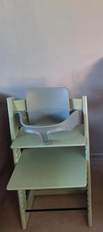 stokke tripp trapp stoel moss green met babyset, Ophalen, Zo goed als nieuw, Meegroeistoel