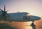 DLT Fokker 50 ansichtkaart (airline issue), Ophalen of Verzenden, Nieuw, Kaart, Foto of Prent