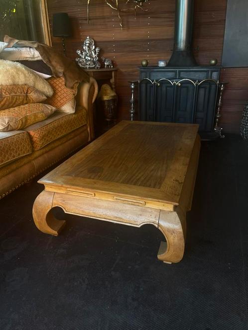 Eikenhouten Opium Salontafel, Huis en Inrichting, Tafels | Salontafels, Gebruikt, Minder dan 50 cm, 50 tot 100 cm, 100 tot 150 cm