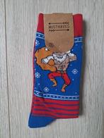Sokken kerstman blauw rood 38-45, Ophalen of Verzenden, Nieuw, Overige maten, Blauw