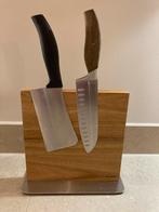 Deleca messenhouder, met 2 vleesmessen, Huis en Inrichting, Ophalen of Verzenden, Zo goed als nieuw
