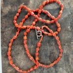 antiek bloedkoraal ketting,88 cm,zilver slotje, Sieraden, Tassen en Uiterlijk, Antieke sieraden, Verzenden, Zilver, Ketting