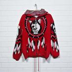 Vintage Vest Maat M Rood Zwart Wit Wolf Wuayra Ecuador, Kleding | Heren, Vintage, Zo goed als nieuw, V, V