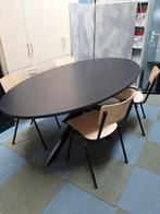 Nieuwe Zwarte ovale tafel met metalen sterpoot, Huis en Inrichting, Tafels | Eettafels, 200 cm of meer, Nieuw, 100 tot 150 cm