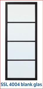 Te Koop: Nieuwe zwarte binnendeuren opdek skantrae slimserie, Nieuw, 215 cm of meer, 80 tot 100 cm, Glas