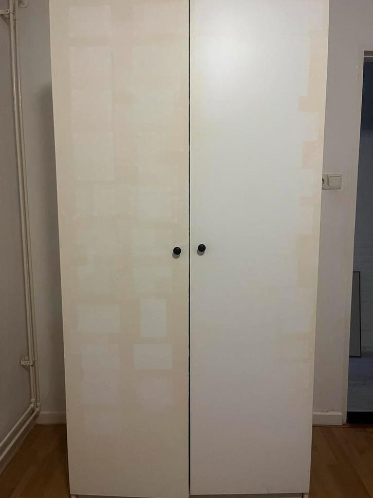Witte kledingkast met deuren, Huis en Inrichting, Kasten | Kledingkasten, Gebruikt, 150 tot 200 cm, 50 tot 100 cm, 25 tot 50 cm