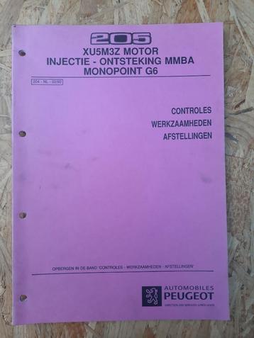 Werkplaatshandboek Peugeot 205 1.6 + Cabrio Injectie XU5M3Z beschikbaar voor biedingen