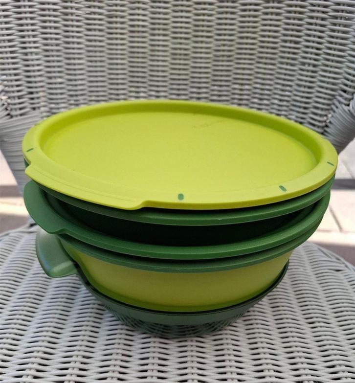 Microgourmet, 5 delig en meer Tupperware, Huis en Inrichting, Keuken | Tupperware, Zo goed als nieuw, Schaal, Groen, Ophalen of Verzenden