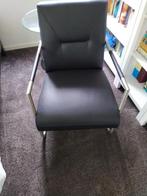 Movani Design stoel (2 stuks) staal met leer, Twee, Metaal, Zo goed als nieuw, Zwart