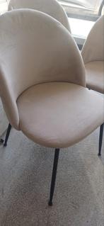 Velvet Taupe Eetkamerstoelen - Set van..., Huis en Inrichting, Stoelen, Bruin, Ophalen of Verzenden, Zo goed als nieuw, Vier