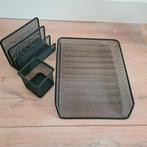 Bureau accessoires set brievenbakje zwart metaal, Ophalen of Verzenden, Zo goed als nieuw