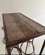 Bartafel met 4 barkrukken - Industrieel design, Ophalen, Gebruikt, 100 tot 150 cm, Metaal