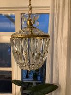 Prachtige lamp met kristallen pegels en verguld montuur 60cm, Ophalen of Verzenden, Zo goed als nieuw