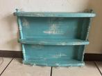 Brocante lichtblauw keukenrekje, Ophalen of Verzenden