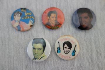 Elvis Presley buttons 5x beschikbaar voor biedingen