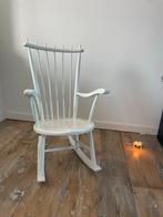 Witte Schommelstoel - Klassiek Design, Huis en Inrichting, Stoelen, Gebruikt, Wit, Ophalen of Verzenden, Eén