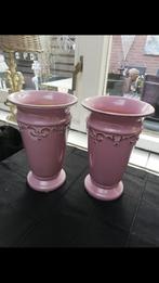 Set van 2 lila vazen / bloempotten, Ophalen, Gebruikt, Overige kleuren, Aardewerk of Porselein