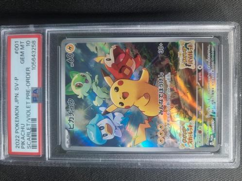 Pokemon pikachu scarlet / violet pre-order PSA10, Hobby en Vrije tijd, Verzamelkaartspellen | Pokémon, Zo goed als nieuw, Losse kaart
