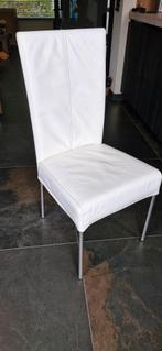 6 Witte Eetkamerstoelen, Huis en Inrichting, Stoelen, Ophalen, Gebruikt, Wit, Metaal