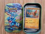 Pokemon mini tin, bewaarblikje met 25 Pokemon kaarten, Ophalen of Verzenden, Zo goed als nieuw, Overige typen, Foil