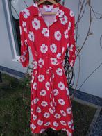 Lange rode jurk met witte bloemen maat xl, Ophalen of Verzenden, Onder de knie, Zo goed als nieuw, Maat 46/48 (XL) of groter