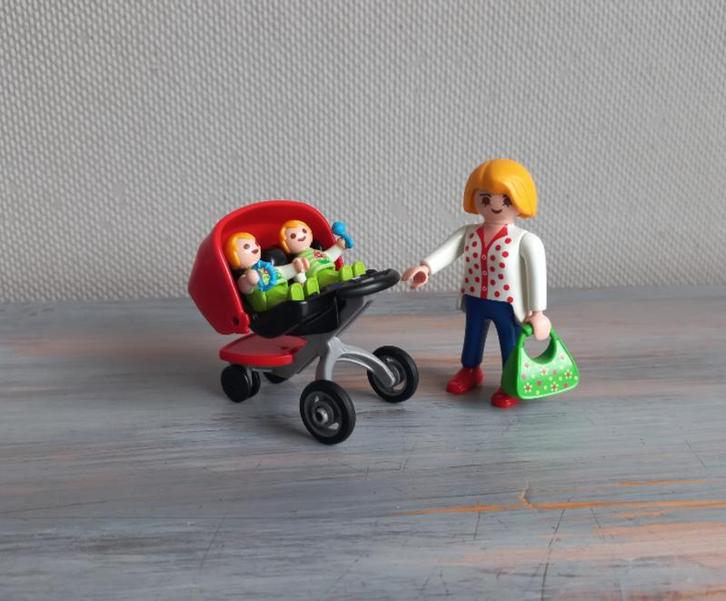 Playmobil 5573 - Moeder met Tweeling Kinderwagen en Baby's, Kinderen en Baby's, Speelgoed | Playmobil, Zo goed als nieuw, Complete set